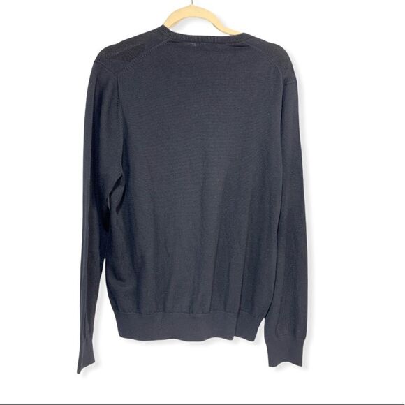 VAN Heusen Black on Black Argyle V Neck Sweater - Picture 3 of 10